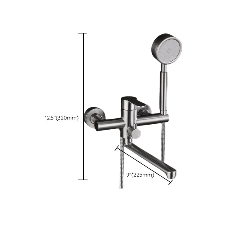Wall-mounted metal bathtub filling low arch swivel bathtub mixer