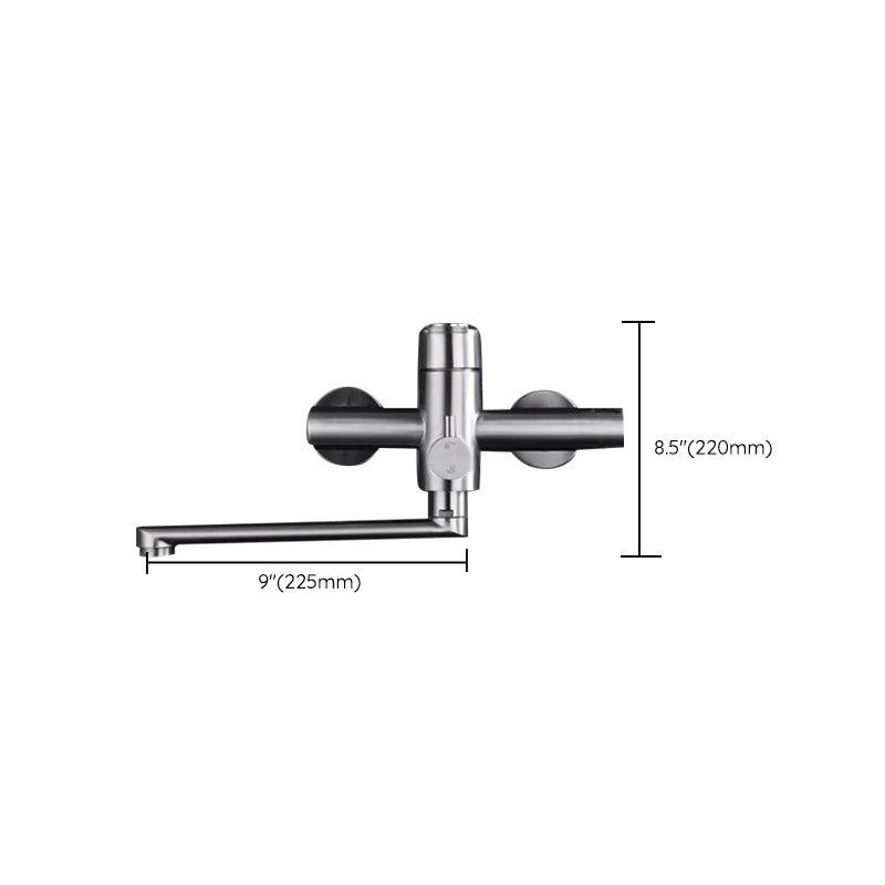 Wall-mounted metal bathtub filling low arch swivel bathtub mixer