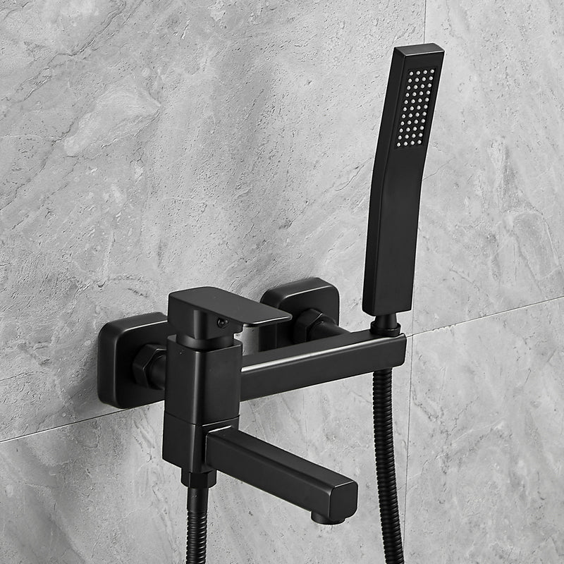 Wall-mounted metal bathtub faucet low arc swivel bathroom faucet