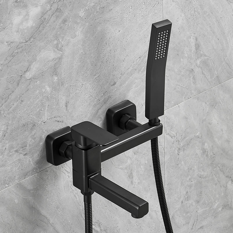 Wall-mounted metal bathtub faucet low arc swivel bathroom faucet