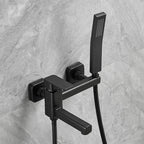 Wall-mounted metal bathtub faucet low arc swivel bathroom faucet