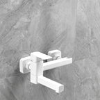 Wall-mounted metal bathtub faucet low arc swivel bathroom faucet