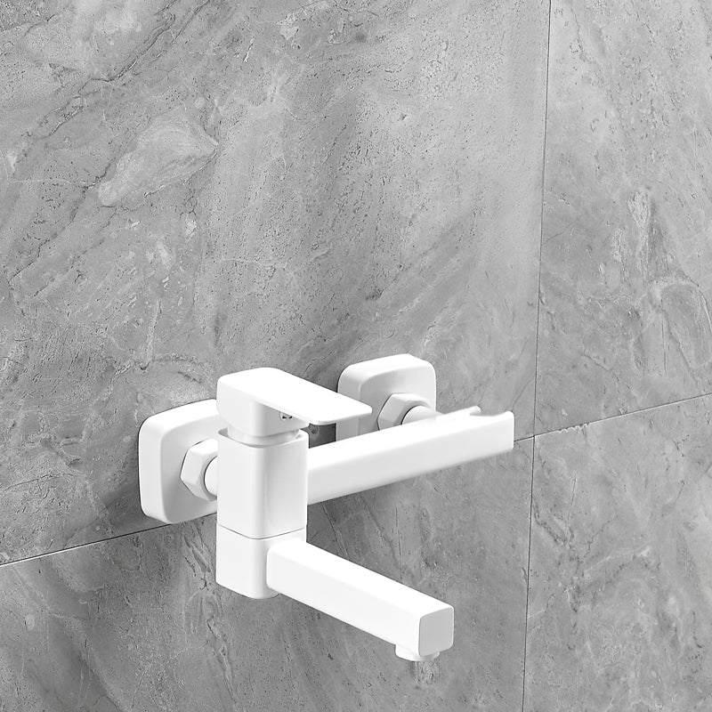 Wall-mounted metal bathtub faucet low arc swivel bathroom faucet
