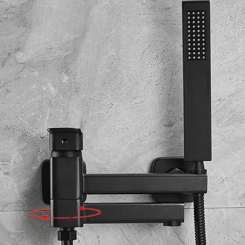 Wall-mounted metal bathtub faucet low arc swivel bathroom faucet