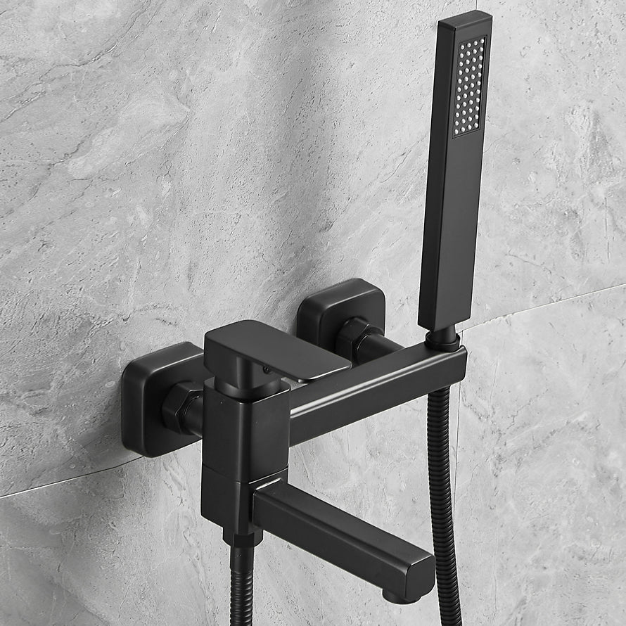 Wall-mounted metal bathtub faucet low arc swivel bathroom faucet