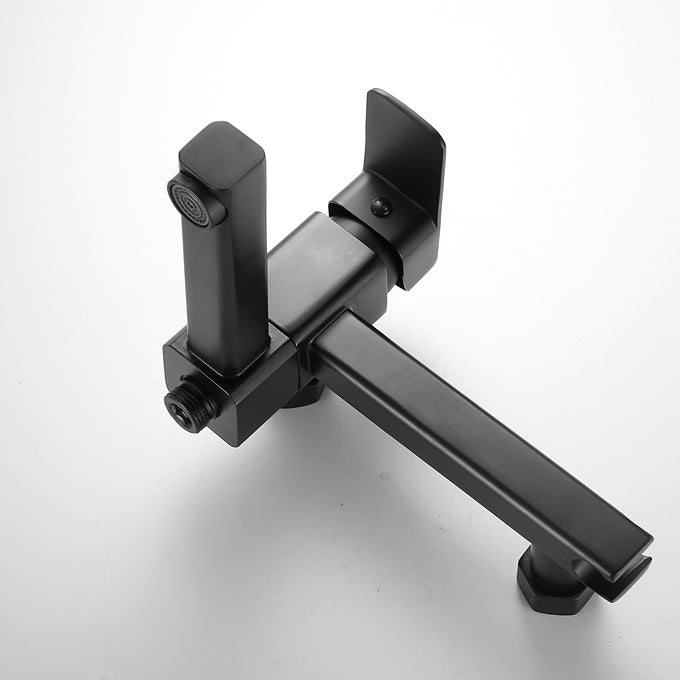 Wall-mounted metal bathtub faucet low arc swivel bathroom faucet