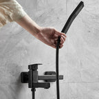 Wall-mounted metal bathtub faucet low arc swivel bathroom faucet