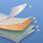 Rectangular PVC Floor Wood Design Peel & Stick Vinyl Flooring