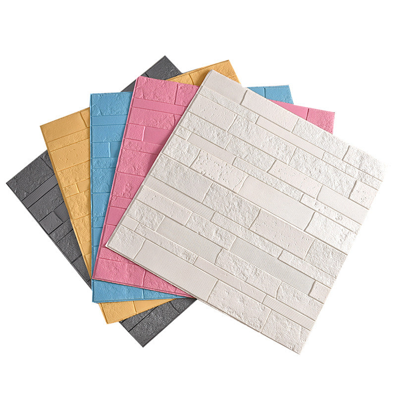 Colorful 3D-embossed wall panel Waterproof artificial stone wall tile