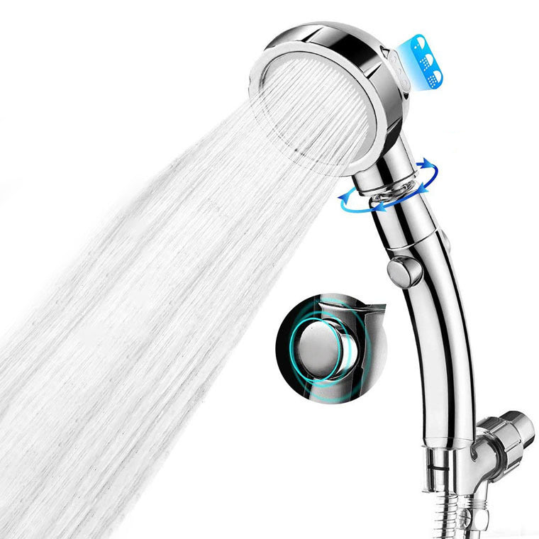 Contemporary Hand Shower Head Silver 3-Spray Pattern Wall Mounted Shower Head