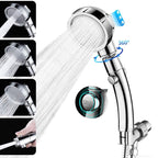 Contemporary Hand Shower Head Silver 3-Spray Pattern Wall Mounted Shower Head