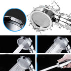 Contemporary Hand Shower Head Silver 3-Spray Pattern Wall Mounted Shower Head