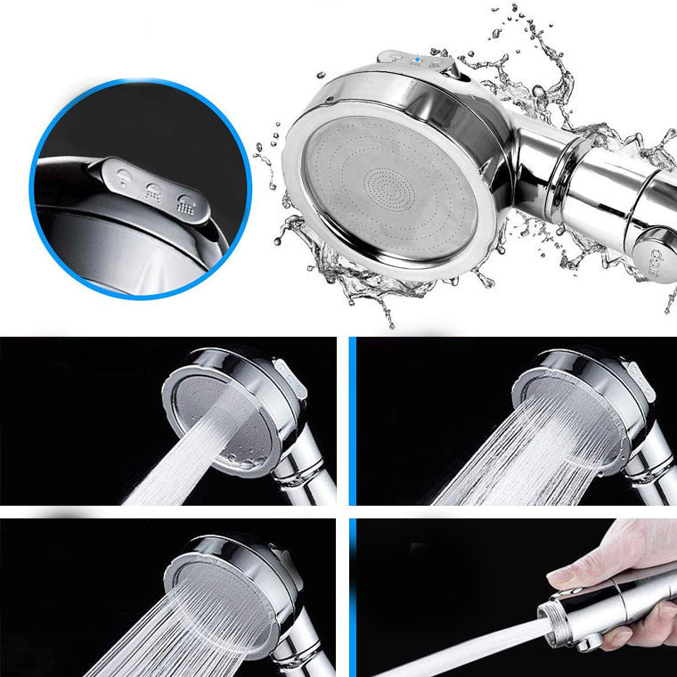 Contemporary Hand Shower Head Silver 3-Spray Pattern Wall Mounted Shower Head