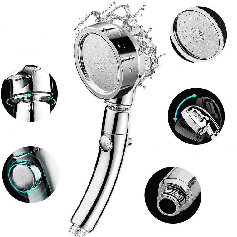 Contemporary Hand Shower Head Silver 3-Spray Pattern Wall Mounted Shower Head