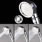 Contemporary Hand Shower Head Silver 3-Spray Pattern Wall Mounted Shower Head