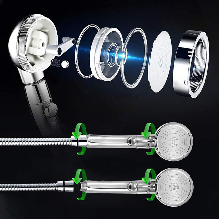 Contemporary Hand Shower Head Silver 3-Spray Pattern Wall Mounted Shower Head