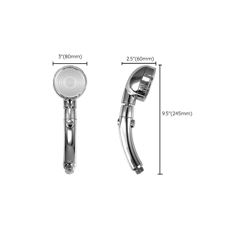 Contemporary Hand Shower Head Silver 3-Spray Pattern Wall Mounted Shower Head