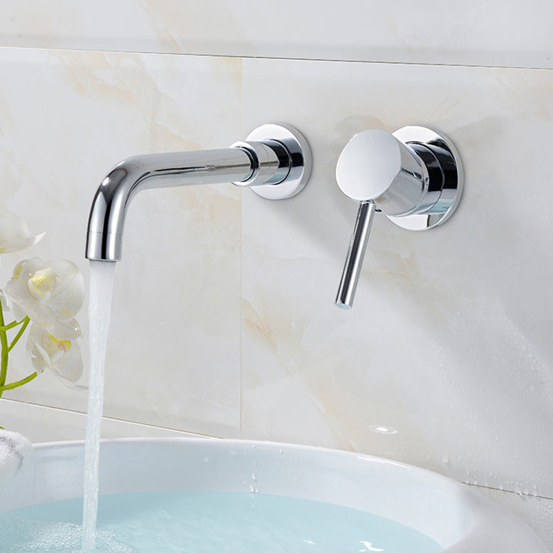 Industrial Wall-Mounted Bathroom Faucet 2-Hole Swivel Spout Basin Faucet