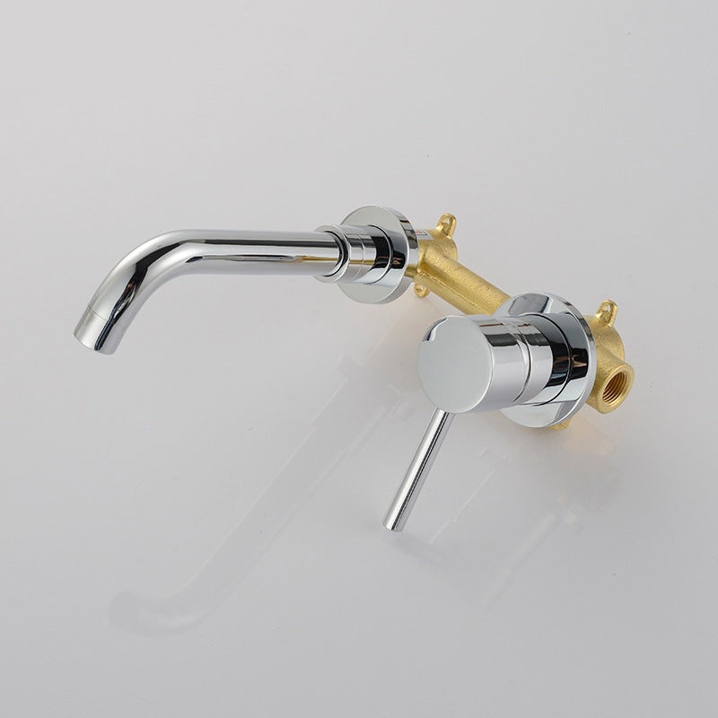 Industrial Wall-Mounted Bathroom Faucet 2-Hole Swivel Spout Basin Faucet