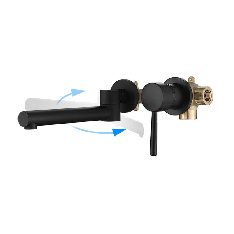 Industrial Wall-Mounted Bathroom Faucet 2-Hole Swivel Spout Basin Faucet