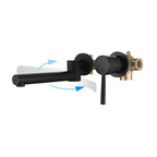 Industrial Wall-Mounted Bathroom Faucet 2-Hole Swivel Spout Basin Faucet