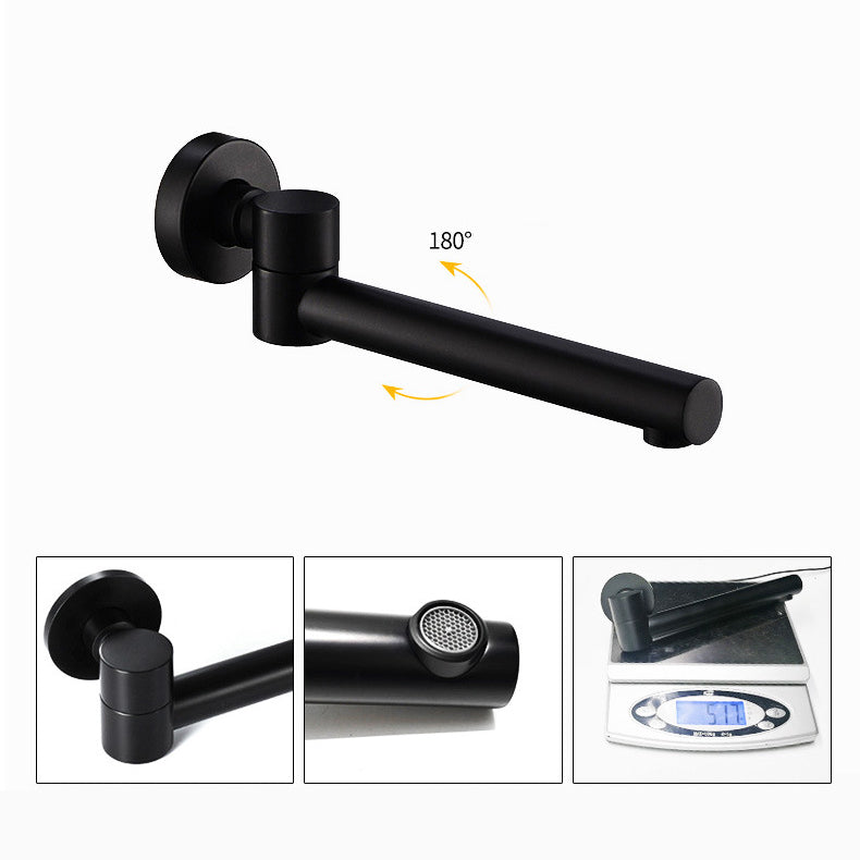 Industrial Wall-Mounted Bathroom Faucet 2-Hole Swivel Spout Basin Faucet