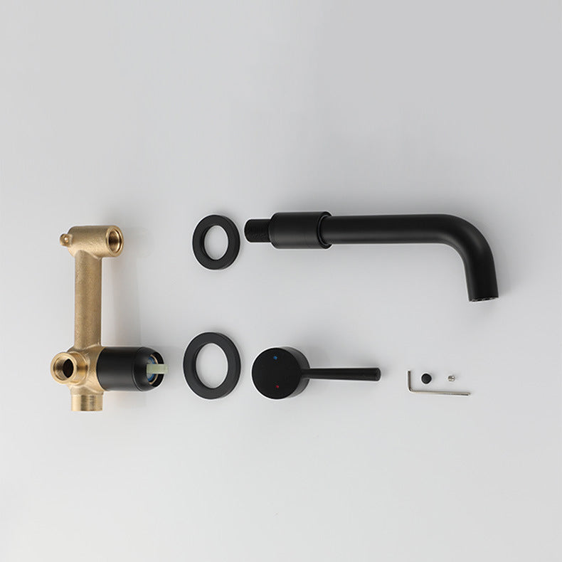 Industrial Wall-Mounted Bathroom Faucet 2-Hole Swivel Spout Basin Faucet
