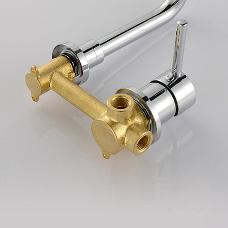 Industrial Wall-Mounted Bathroom Faucet 2-Hole Swivel Spout Basin Faucet