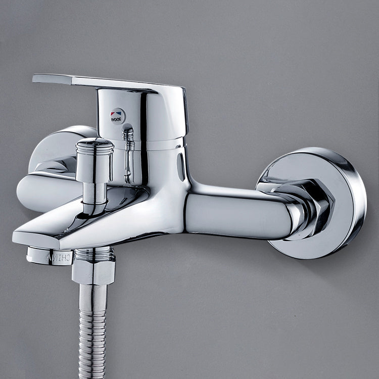Contemporary Wall-Mounted Bathroom Faucet Lever Handles 2-Hole Faucet Brass Faucet