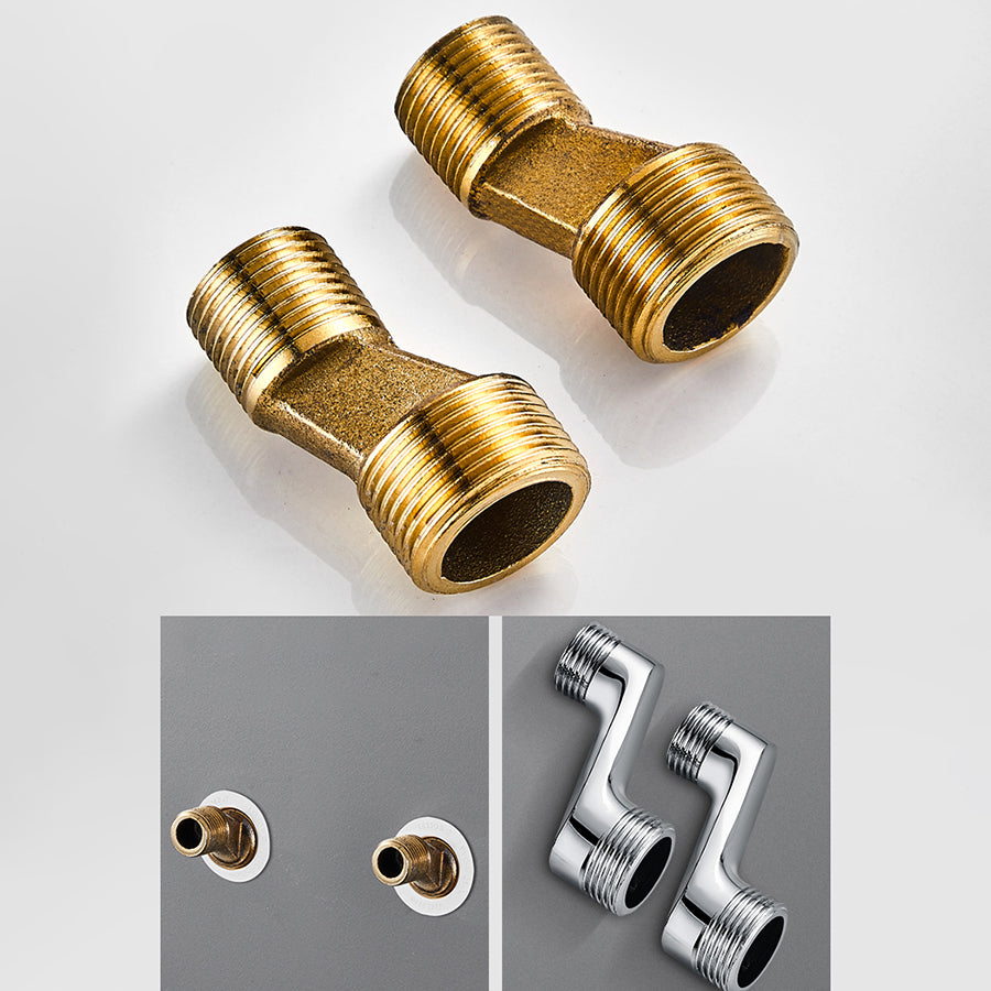 Contemporary Wall-Mounted Bathroom Faucet Lever Handles 2-Hole Faucet Brass Faucet