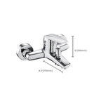 Contemporary Wall-Mounted Bathroom Faucet Lever Handles 2-Hole Faucet Brass Faucet