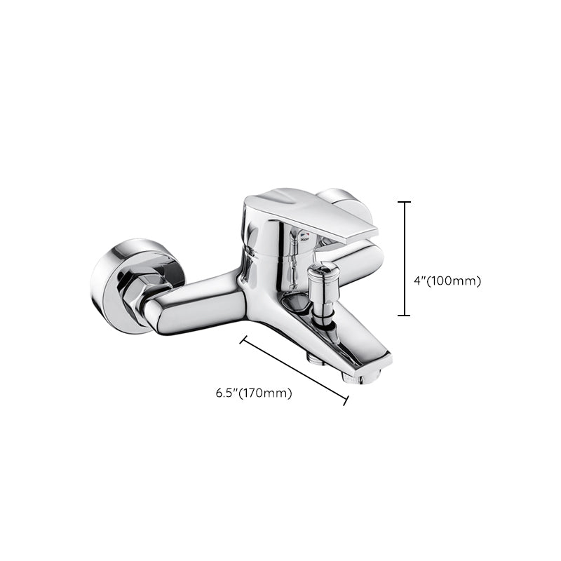 Contemporary Wall-Mounted Bathroom Faucet Lever Handles 2-Hole Faucet Brass Faucet