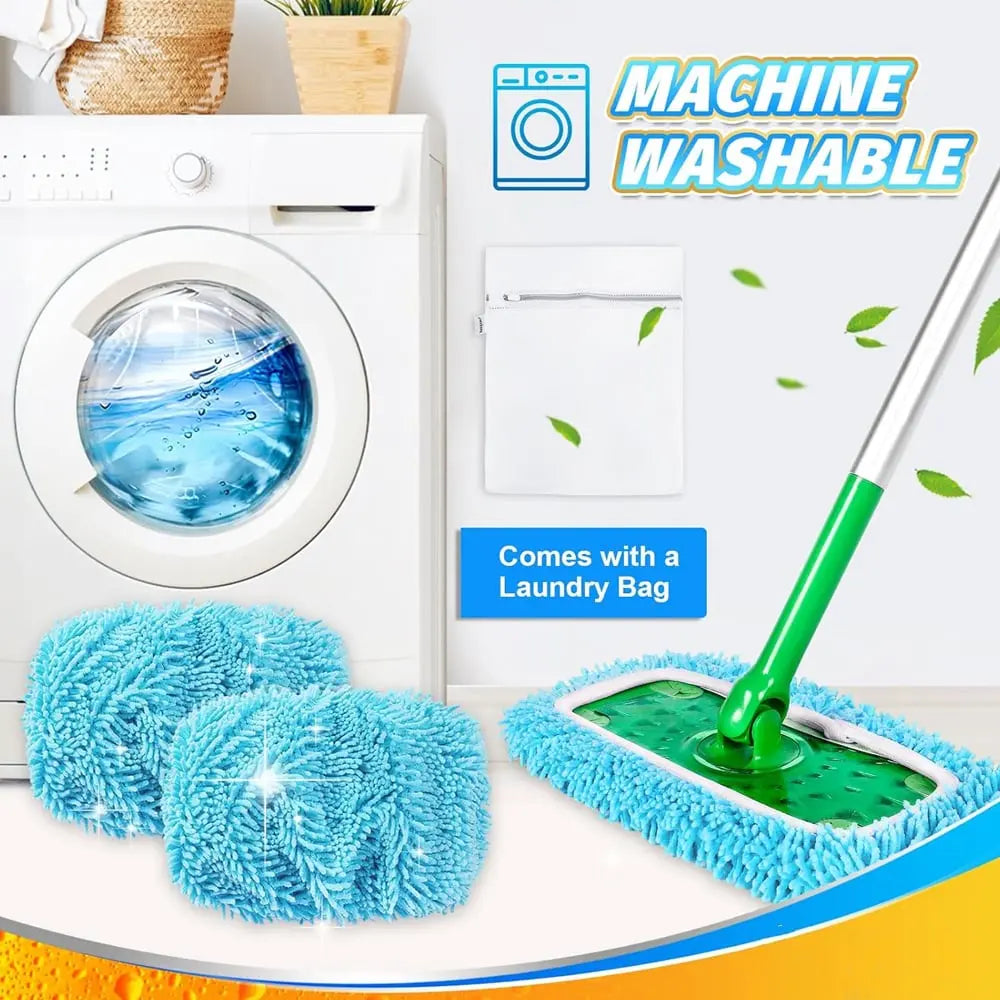 Premium Microfiber Mop Pads — Reusable, Compatible with all Flat Mops