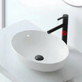 Modern Vessel Bathroom Sink Oval Porcelain with Pop-Up Drain System Vessel