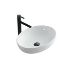 Modern Vessel Bathroom Sink Oval Porcelain with Pop-Up Drain System Vessel