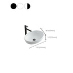 Modern Vessel Bathroom Sink Oval Porcelain with Pop-Up Drain System Vessel