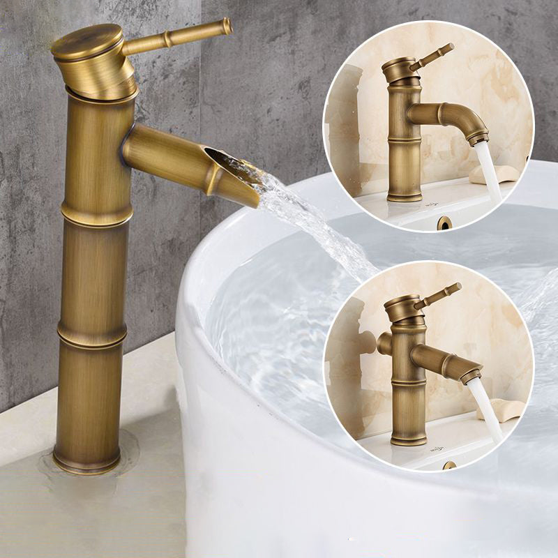 Farmhouse Brass Bathroom Faucet With Lever Handle Single Hole Sink Faucet