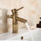 Farmhouse Brass Bathroom Faucet With Lever Handle Single Hole Sink Faucet