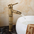 Farmhouse Brass Bathroom Faucet With Lever Handle Single Hole Sink Faucet