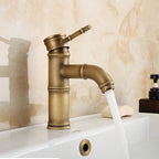 Farmhouse Brass Bathroom Faucet With Lever Handle Single Hole Sink Faucet