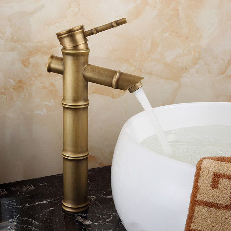 Farmhouse Brass Bathroom Faucet With Lever Handle Single Hole Sink Faucet