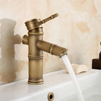 Farmhouse Brass Bathroom Faucet With Lever Handle Single Hole Sink Faucet