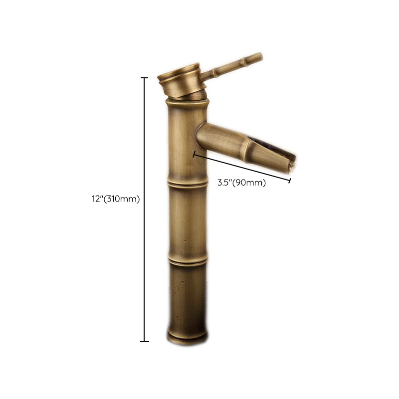 Farmhouse Brass Bathroom Faucet With Lever Handle Single Hole Sink Faucet