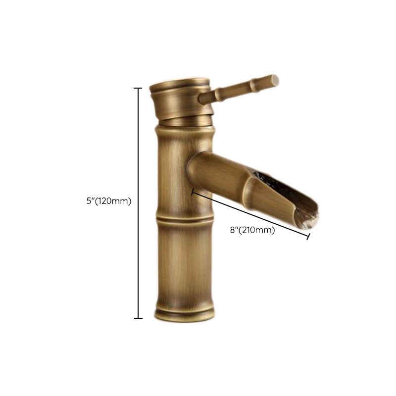 Farmhouse Brass Bathroom Faucet With Lever Handle Single Hole Sink Faucet