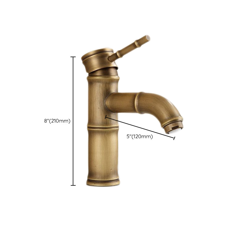 Farmhouse Brass Bathroom Faucet With Lever Handle Single Hole Sink Faucet