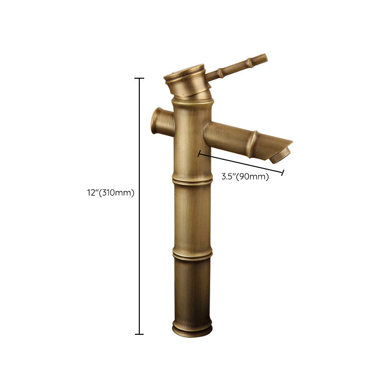 Farmhouse Brass Bathroom Faucet With Lever Handle Single Hole Sink Faucet