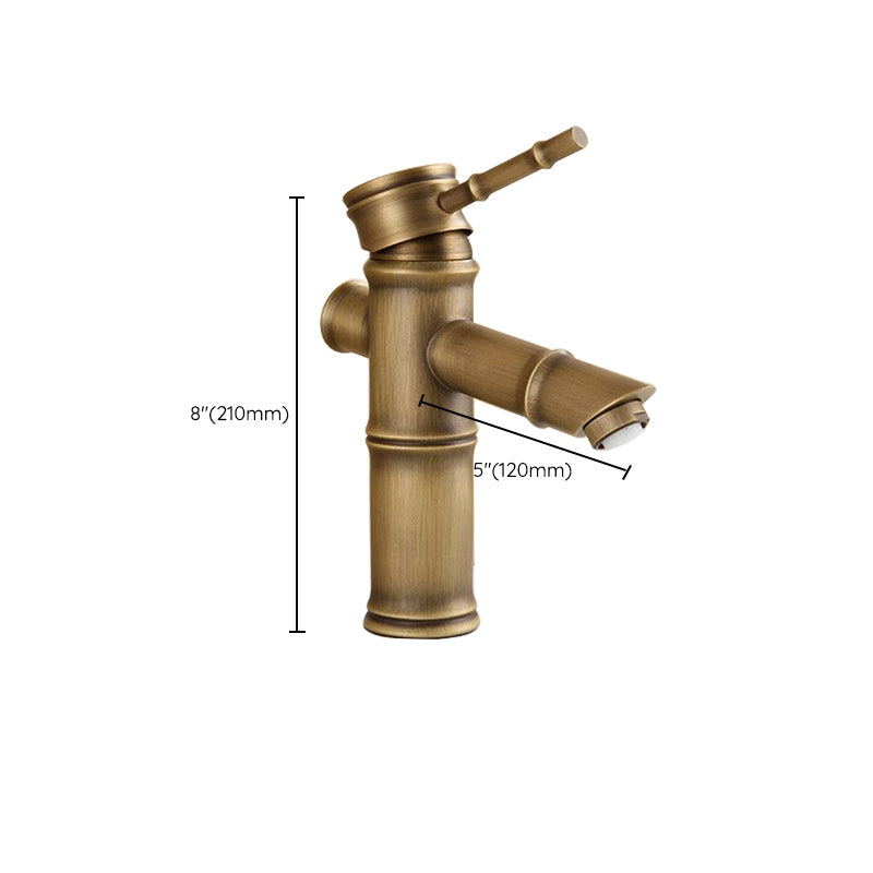 Farmhouse Brass Bathroom Faucet With Lever Handle Single Hole Sink Faucet