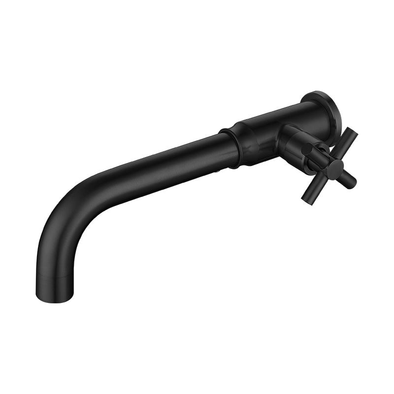 Contemporary Vessel Water Faucet Stainless Steel Cross Handles Wall Mounted Bathroom Faucet
