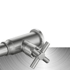 Contemporary Vessel Water Faucet Stainless Steel Cross Handles Wall Mounted Bathroom Faucet