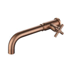Contemporary Vessel Water Faucet Stainless Steel Cross Handles Wall Mounted Bathroom Faucet